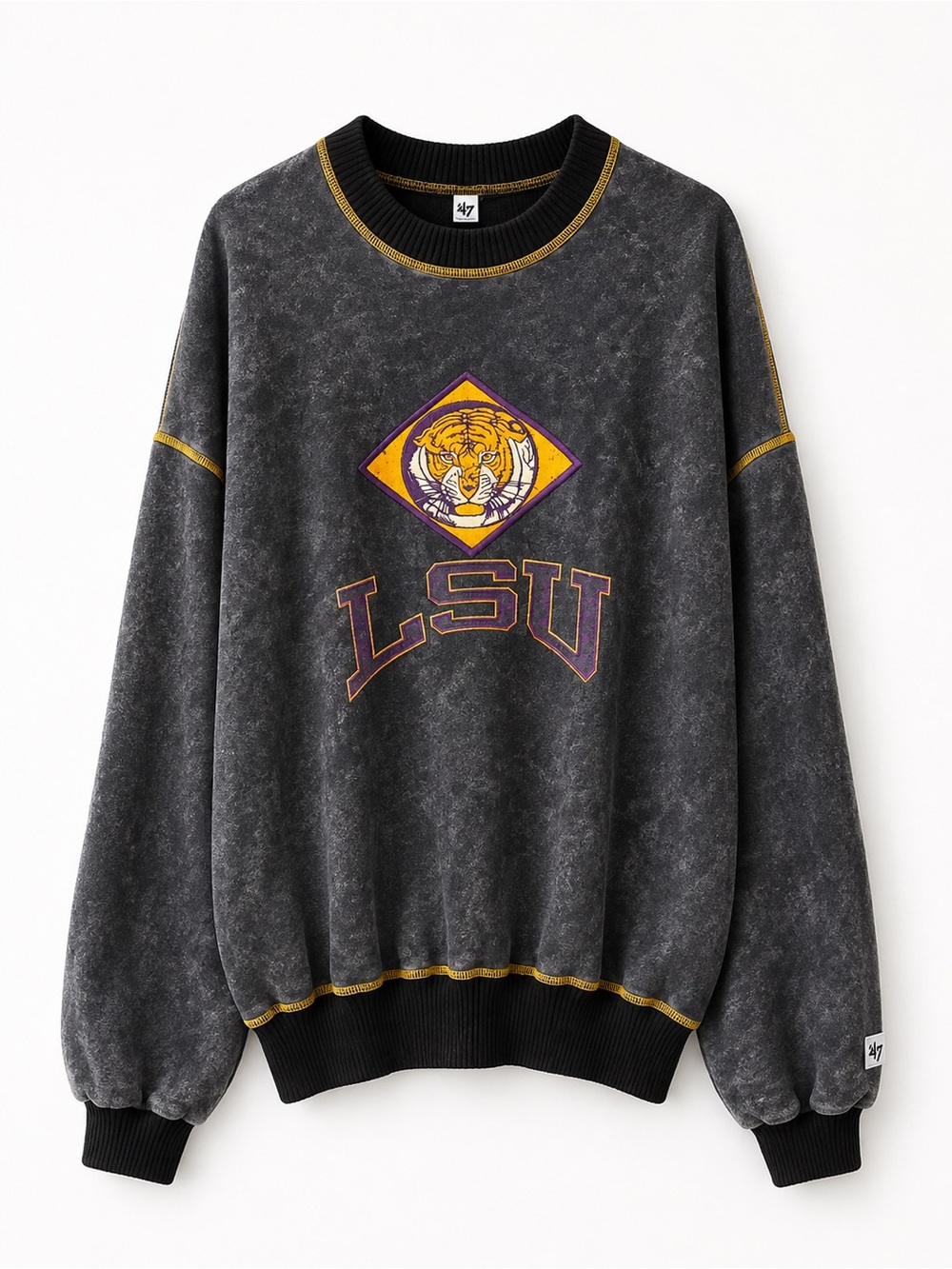 LSU Gray 1980’s Vintage-Style Crewneck Sweater